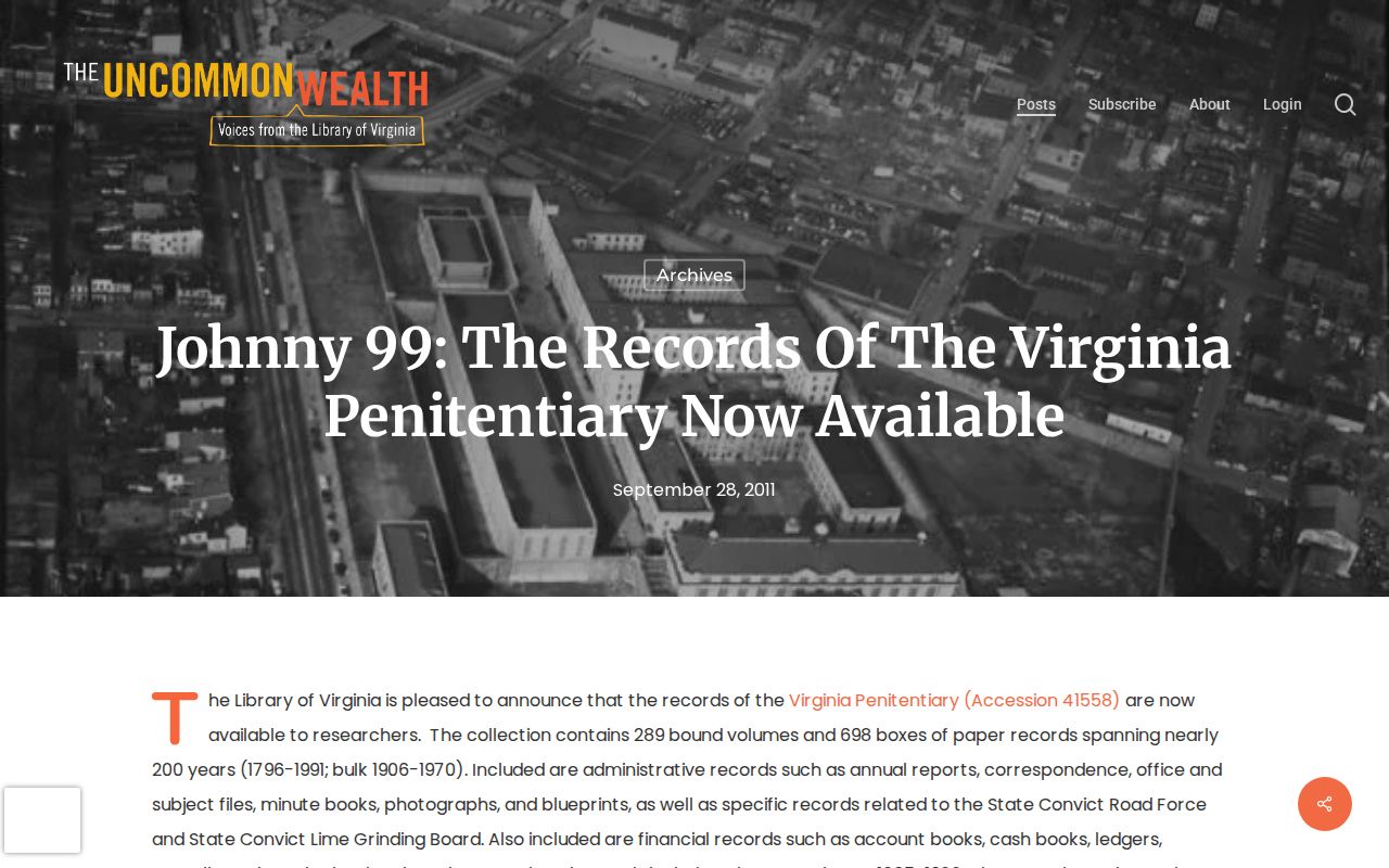 Southampton County historical corrections-record archive context